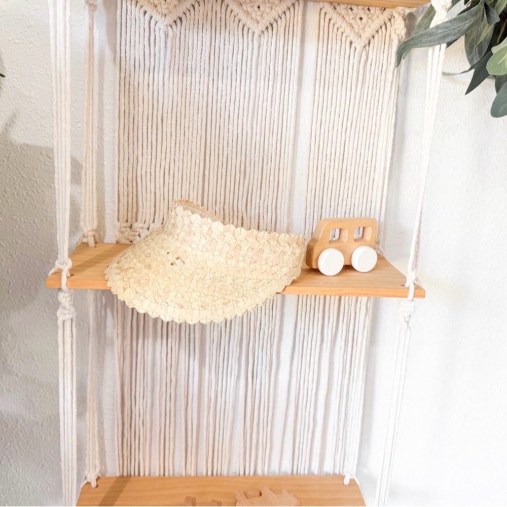 Kids Woven Straw Visor Hat in Natural